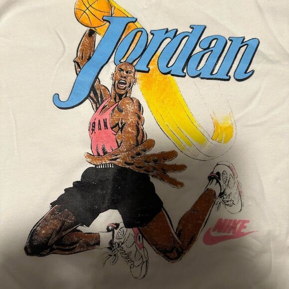 Jordan White Tee with Red Logo - Picture 1 of 4